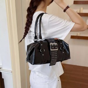 Rivet Embellished Crossbody Bag