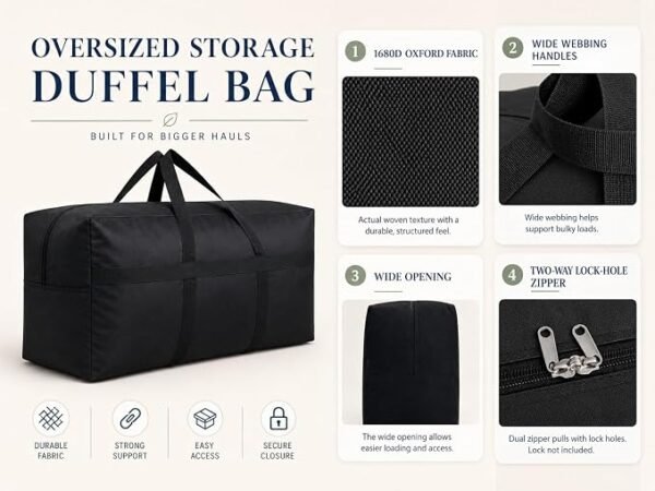 YiKitHom Extra Large Storage Duffle Bag for Travel, Orange Oversized Giant Big Traveling Duffle Bag