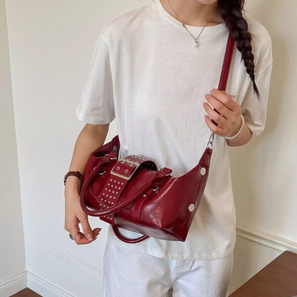 Rivet Embellished Crossbody Bag