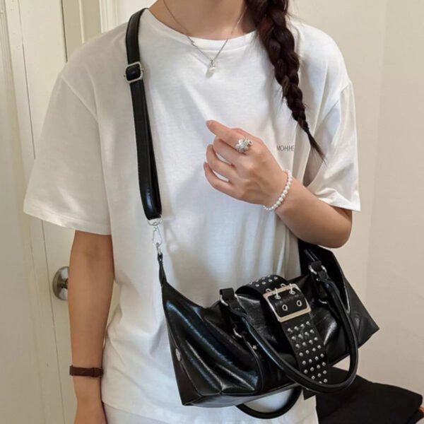 Rivet Embellished Crossbody Bag