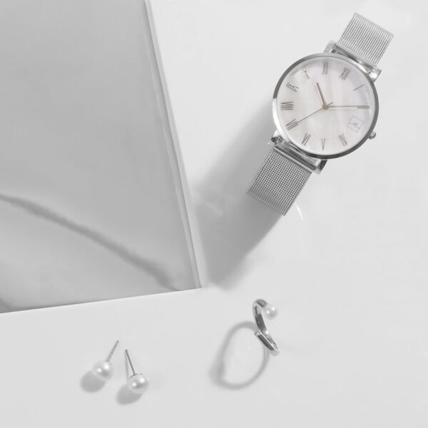 stainless_steel_watch_earrings_ring_mop_pearl_stud_stone_mia.jpg Stainless steel MOP watch